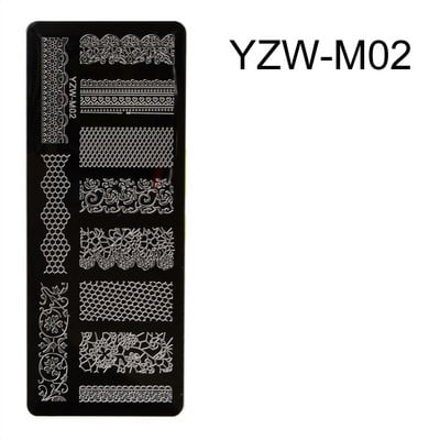 1PC 12*6cm Șabloane Nail Art Placă de ștanțare Design Floare Animal Sticlă Temperatură Dantela Șabloane Ștampile Placi Imagine