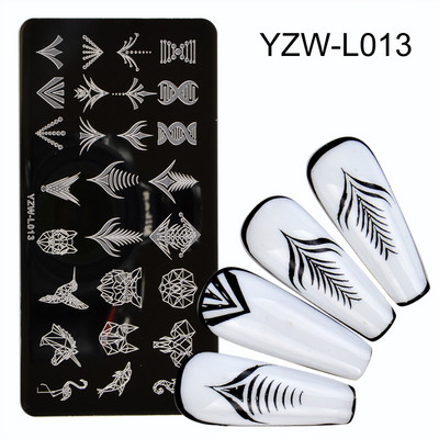 1PC 12*6cm Șabloane Nail Art Placă de ștanțare Design Floare Animal Sticlă Temperatură Dantela Șabloane Ștampile Placi Imagine