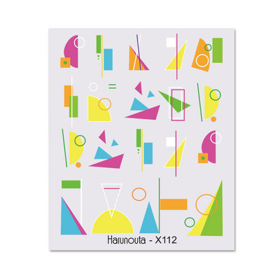 Harunouta Butterfly Flower Design Leaves Nail Water Decals Color Wave Γούρια γεωμετρικής γραμμής Sliders Συμβουλές διακόσμησης για τέχνη νυχιών