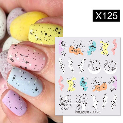 Harunouta Butterfly Flower Design Leaves Nail Water Decals Color Wave Γούρια γεωμετρικής γραμμής Sliders Συμβουλές διακόσμησης για τέχνη νυχιών
