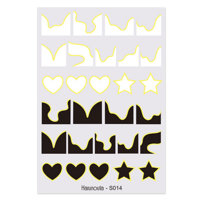 Flowers Leaves Line τρισδιάστατα αυτοκόλλητα νυχιών Ανοιξιάτικα ολογραφικά φύλλα Σχέδιο μεταφοράς Sliders Abstract Waves Nail Art Decals Μανικιούρ