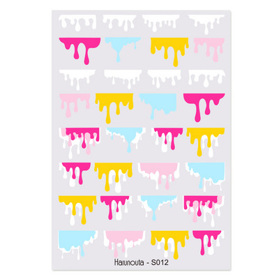 Flowers Leaves Line τρισδιάστατα αυτοκόλλητα νυχιών Ανοιξιάτικα ολογραφικά φύλλα Σχέδιο μεταφοράς Sliders Abstract Waves Nail Art Decals Μανικιούρ