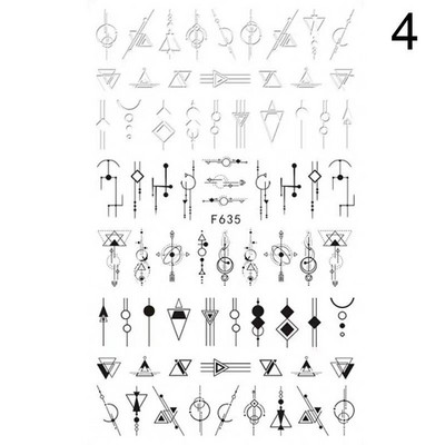 Flowers Leaves Line τρισδιάστατα αυτοκόλλητα νυχιών Ανοιξιάτικα ολογραφικά φύλλα Σχέδιο μεταφοράς Sliders Abstract Waves Nail Art Decals Μανικιούρ