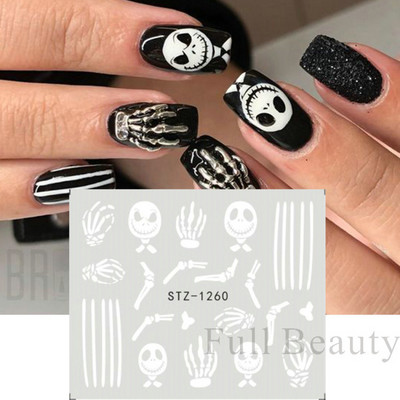 Fekete állati geometria köröm víz matricák Deer Fox Pig csúszka matrica köröm minták DIY lakk manikűr kiegészítők CHSTZ1018-1021