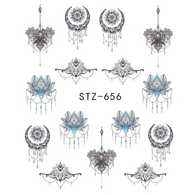 Fekete állati geometria köröm víz matricák Deer Fox Pig csúszka matrica köröm minták DIY lakk manikűr kiegészítők CHSTZ1018-1021