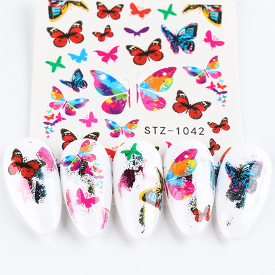 Fekete állati geometria köröm víz matricák Deer Fox Pig csúszka matrica köröm minták DIY lakk manikűr kiegészítők CHSTZ1018-1021