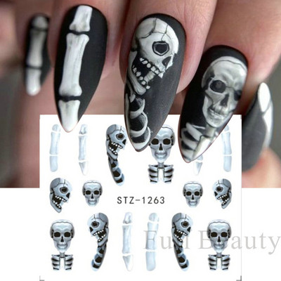 Fekete állati geometria köröm víz matricák Deer Fox Pig csúszka matrica köröm minták DIY lakk manikűr kiegészítők CHSTZ1018-1021