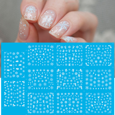 12db újévi csúszkák Téli körömdíszítés Aranyos rajzfilm pulóver Pingvin Gyermek Vízmatricák Manikűr matricák CHBN1945-1956