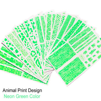 Черна змия Стикери с леопардов принт Животински косми Крава Зебра Шаблон Талисмани за нокти Залепваща стикера Плъзгач за маникюр върху ноктите BESP222-233