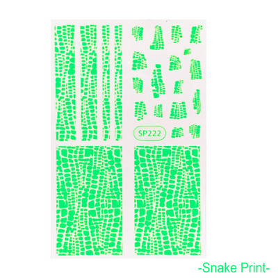 Μαύρα αυτοκόλλητα με τύπωμα λεοπάρδαλης φιδιού Ζώο τρίχας αγελάδας Ζέβρα γούρι για νύχια Αυτοκόλλητο συρόμενο μανικιούρ με αυτοκόλλητα στα νύχια BESP222-233