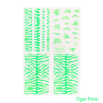 Μαύρα αυτοκόλλητα με τύπωμα λεοπάρδαλης φιδιού Ζώο τρίχας αγελάδας Ζέβρα γούρι για νύχια Αυτοκόλλητο συρόμενο μανικιούρ με αυτοκόλλητα στα νύχια BESP222-233