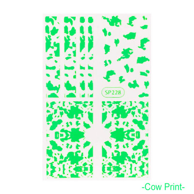 Μαύρα αυτοκόλλητα με τύπωμα λεοπάρδαλης φιδιού Ζώο τρίχας αγελάδας Ζέβρα γούρι για νύχια Αυτοκόλλητο συρόμενο μανικιούρ με αυτοκόλλητα στα νύχια BESP222-233