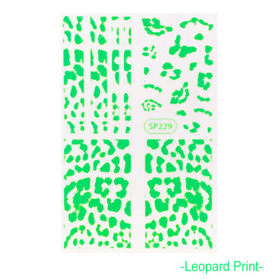 Μαύρα αυτοκόλλητα με τύπωμα λεοπάρδαλης φιδιού Ζώο τρίχας αγελάδας Ζέβρα γούρι για νύχια Αυτοκόλλητο συρόμενο μανικιούρ με αυτοκόλλητα στα νύχια BESP222-233