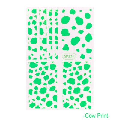 Μαύρα αυτοκόλλητα με τύπωμα λεοπάρδαλης φιδιού Ζώο τρίχας αγελάδας Ζέβρα γούρι για νύχια Αυτοκόλλητο συρόμενο μανικιούρ με αυτοκόλλητα στα νύχια BESP222-233