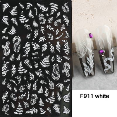 Evil Eyes Snake Küünekleebised Must Valged Liugurid küüntele Tähed Kuu Tähtkuju Kaunistused Lehed Lilled Kleebised NLF909