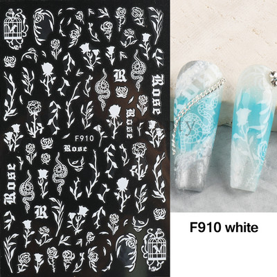 Evil Eyes Snake Küünekleebised Must Valged Liugurid küüntele Tähed Kuu Tähtkuju Kaunistused Lehed Lilled Kleebised NLF909