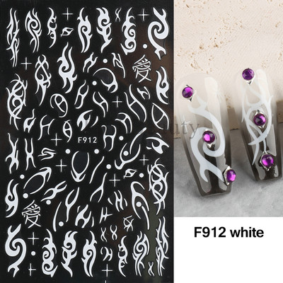 Evil Eyes Snake Küünekleebised Must Valged Liugurid küüntele Tähed Kuu Tähtkuju Kaunistused Lehed Lilled Kleebised NLF909