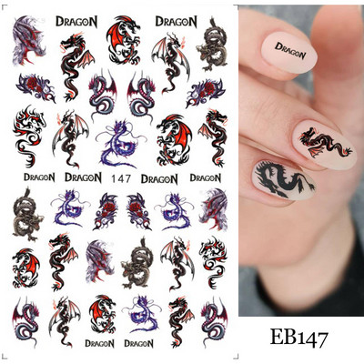 Evil Eyes Snake Küünekleebised Must Valged Liugurid küüntele Tähed Kuu Tähtkuju Kaunistused Lehed Lilled Kleebised NLF909