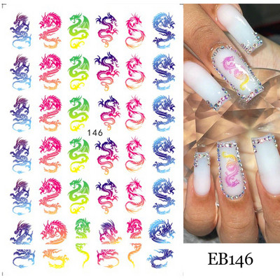 Evil Eyes Snake Küünekleebised Must Valged Liugurid küüntele Tähed Kuu Tähtkuju Kaunistused Lehed Lilled Kleebised NLF909