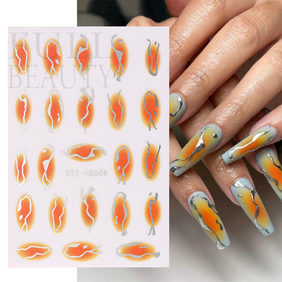 Evil Eyes Snake Küünekleebised Must Valged Liugurid küüntele Tähed Kuu Tähtkuju Kaunistused Lehed Lilled Kleebised NLF909