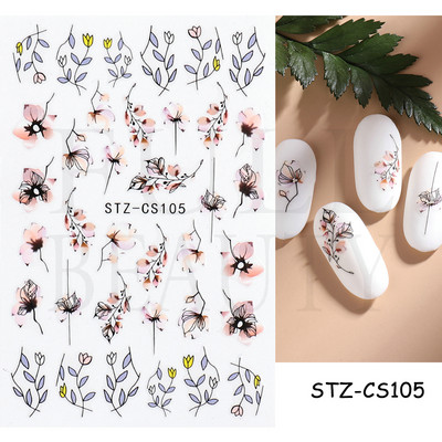 Evil Eyes Snake Küünekleebised Must Valged Liugurid küüntele Tähed Kuu Tähtkuju Kaunistused Lehed Lilled Kleebised NLF909