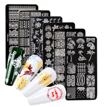 1 PC Lace Flower Animal Nail Stamping Plate Marble Image Stamp Templates Geometric Printing Stencil Tools