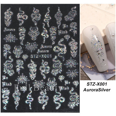 3D klizači za zečiće Nail Art Zlatno bronzing naljepnice Slatki crtani zečevi cvjetovi Naljepnice za nokte 2023 Dekoracija za manikuru LASTZ-D005