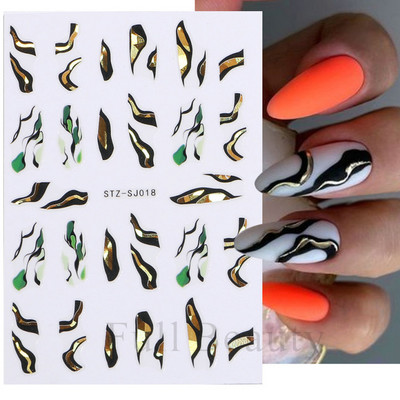 3D klizači za zečiće Nail Art Zlatno bronzing naljepnice Slatki crtani zečevi cvjetovi Naljepnice za nokte 2023 Dekoracija za manikuru LASTZ-D005
