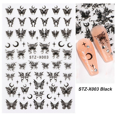 3D klizači za zečiće Nail Art Zlatno bronzing naljepnice Slatki crtani zečevi cvjetovi Naljepnice za nokte 2023 Dekoracija za manikuru LASTZ-D005