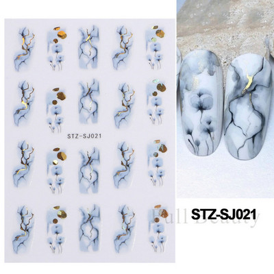 3D klizači za zečiće Nail Art Zlatno bronzing naljepnice Slatki crtani zečevi cvjetovi Naljepnice za nokte 2023 Dekoracija za manikuru LASTZ-D005