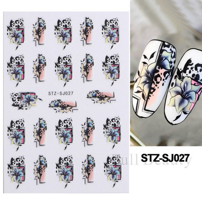 3D klizači za zečiće Nail Art Zlatno bronzing naljepnice Slatki crtani zečevi cvjetovi Naljepnice za nokte 2023 Dekoracija za manikuru LASTZ-D005