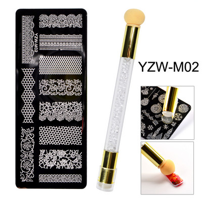 1 Σετ Πλάκες Σφράγισης Νυχιών Πρότυπο σφραγίδας σχεδίασης δαντέλας πεταλούδας νιφάδα χιονιού για εργαλεία στένσιλ εκτύπωσης