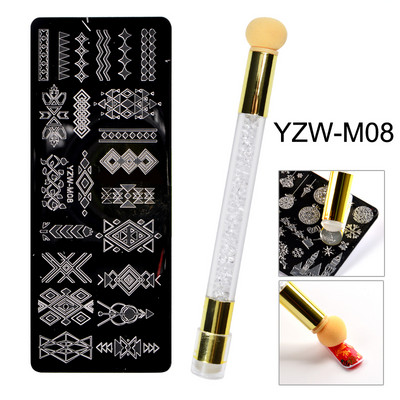 1 Σετ Πλάκες Σφράγισης Νυχιών Πρότυπο σφραγίδας σχεδίασης δαντέλας πεταλούδας νιφάδα χιονιού για εργαλεία στένσιλ εκτύπωσης