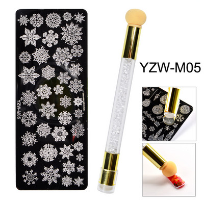 1 Σετ Πλάκες Σφράγισης Νυχιών Πρότυπο σφραγίδας σχεδίασης δαντέλας πεταλούδας νιφάδα χιονιού για εργαλεία στένσιλ εκτύπωσης