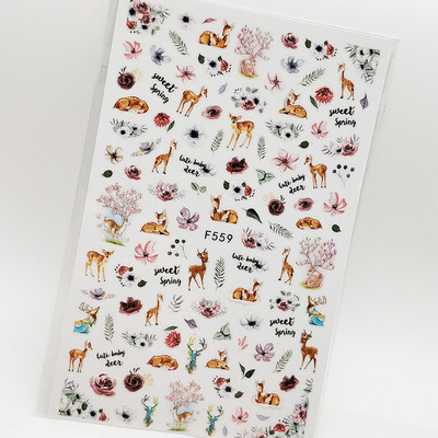 Lehúzható 3D körömmatricák Művészet Csúszka Csinos Aranyos Macska Állat Köröm Dekoráció Fólia Öntapadó Design Manikűr Kiegészítők