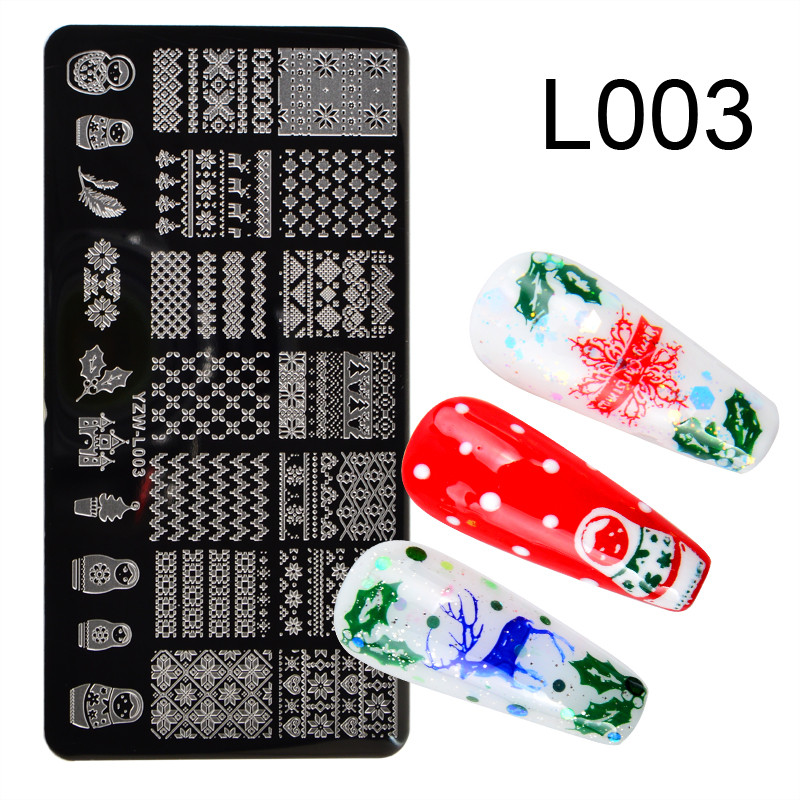 1 τεμ. Χριστουγεννιάτικο ατσάλινο πιάτο σφράγισης καρφιών με πεταλούδα, λουλούδι, φύλλο κοσμήματος, εικόνα με γεωμετρικό στένσιλ για νύχια