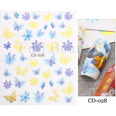 3D Space αυτοκόλλητα νυχιών Planet Nail Charms Stars Galaxy Foils Πολύχρωμα συρόμενα πυροτεχνήματα Ακουαρέλα Λουλούδια Διακόσμηση GLDP1396