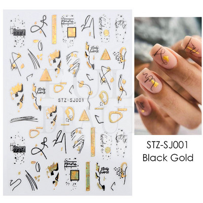 3D Space αυτοκόλλητα νυχιών Planet Nail Charms Stars Galaxy Foils Πολύχρωμα συρόμενα πυροτεχνήματα Ακουαρέλα Λουλούδια Διακόσμηση GLDP1396