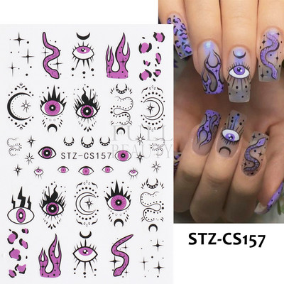 3D Space αυτοκόλλητα νυχιών Planet Nail Charms Stars Galaxy Foils Πολύχρωμα συρόμενα πυροτεχνήματα Ακουαρέλα Λουλούδια Διακόσμηση GLDP1396