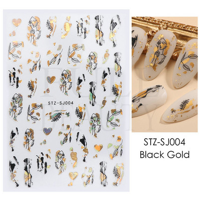 3D Space αυτοκόλλητα νυχιών Planet Nail Charms Stars Galaxy Foils Πολύχρωμα συρόμενα πυροτεχνήματα Ακουαρέλα Λουλούδια Διακόσμηση GLDP1396