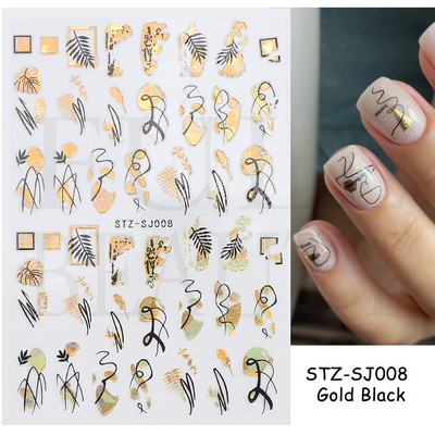 3D Space αυτοκόλλητα νυχιών Planet Nail Charms Stars Galaxy Foils Πολύχρωμα συρόμενα πυροτεχνήματα Ακουαρέλα Λουλούδια Διακόσμηση GLDP1396