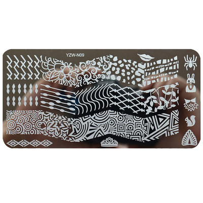 1 Υπολογιστής Nail Art Πρότυπα από ανοξείδωτο ατσάλι Εργαλείο ομορφιάς με στένσιλ για σφράγιση για μανικιούρ