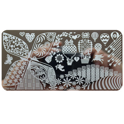 1 Υπολογιστής Nail Art Πρότυπα από ανοξείδωτο ατσάλι Εργαλείο ομορφιάς με στένσιλ για σφράγιση για μανικιούρ