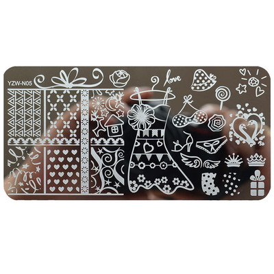 1 Υπολογιστής Nail Art Πρότυπα από ανοξείδωτο ατσάλι Εργαλείο ομορφιάς με στένσιλ για σφράγιση για μανικιούρ