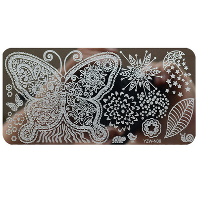 1 Υπολογιστής Nail Art Πρότυπα από ανοξείδωτο ατσάλι Εργαλείο ομορφιάς με στένσιλ για σφράγιση για μανικιούρ