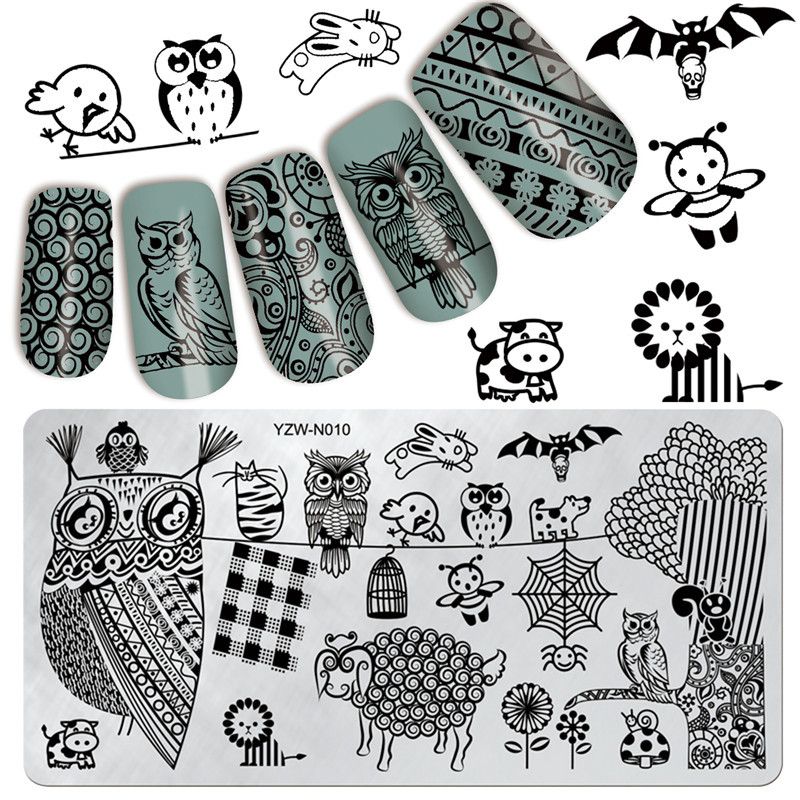 1 Υπολογιστής Nail Art Πρότυπα από ανοξείδωτο ατσάλι Εργαλείο ομορφιάς με στένσιλ για σφράγιση για μανικιούρ