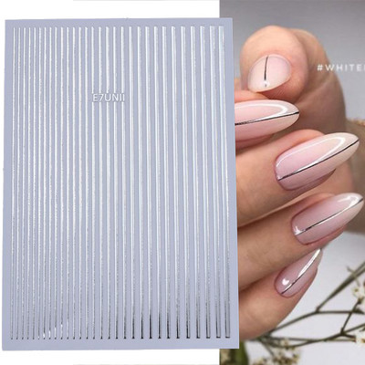 Χρυσή λωρίδα μεταλλική ταινία ρίγες Σχεδιασμός νυχιών ρίγες 3D γραμμές Αυτοκόλλητα νυχιών γεωμετρία συρόμενο για νύχια βερνίκι τζελ Χαλκομανίες μανικιούρ