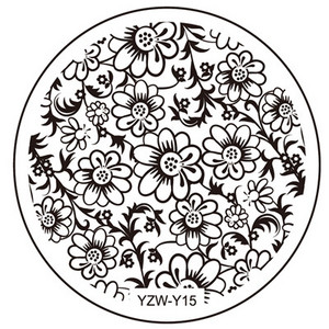 Läbimõõt 5,5 cm ümmargune küünekunsti tembeldusmall Pildiplaat 20 kujundust YZW-Y seeria küünte stantsimisplaadid maniküüri šabloonide komplekt