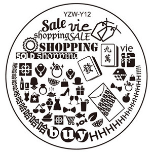 Läbimõõt 5,5 cm ümmargune küünekunsti tembeldusmall Pildiplaat 20 kujundust YZW-Y seeria küünte stantsimisplaadid maniküüri šabloonide komplekt