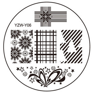 Läbimõõt 5,5 cm ümmargune küünekunsti tembeldusmall Pildiplaat 20 kujundust YZW-Y seeria küünte stantsimisplaadid maniküüri šabloonide komplekt